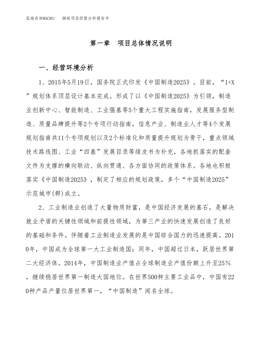 铜锭项目经营分析报告书（总投资12000万元）（52亩）.docx_第2页