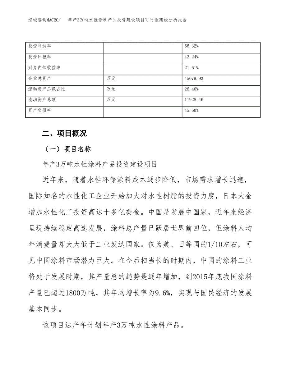 年产3万吨水性涂料产品投资建设项目可行性建设分析报告 (31)_第5页