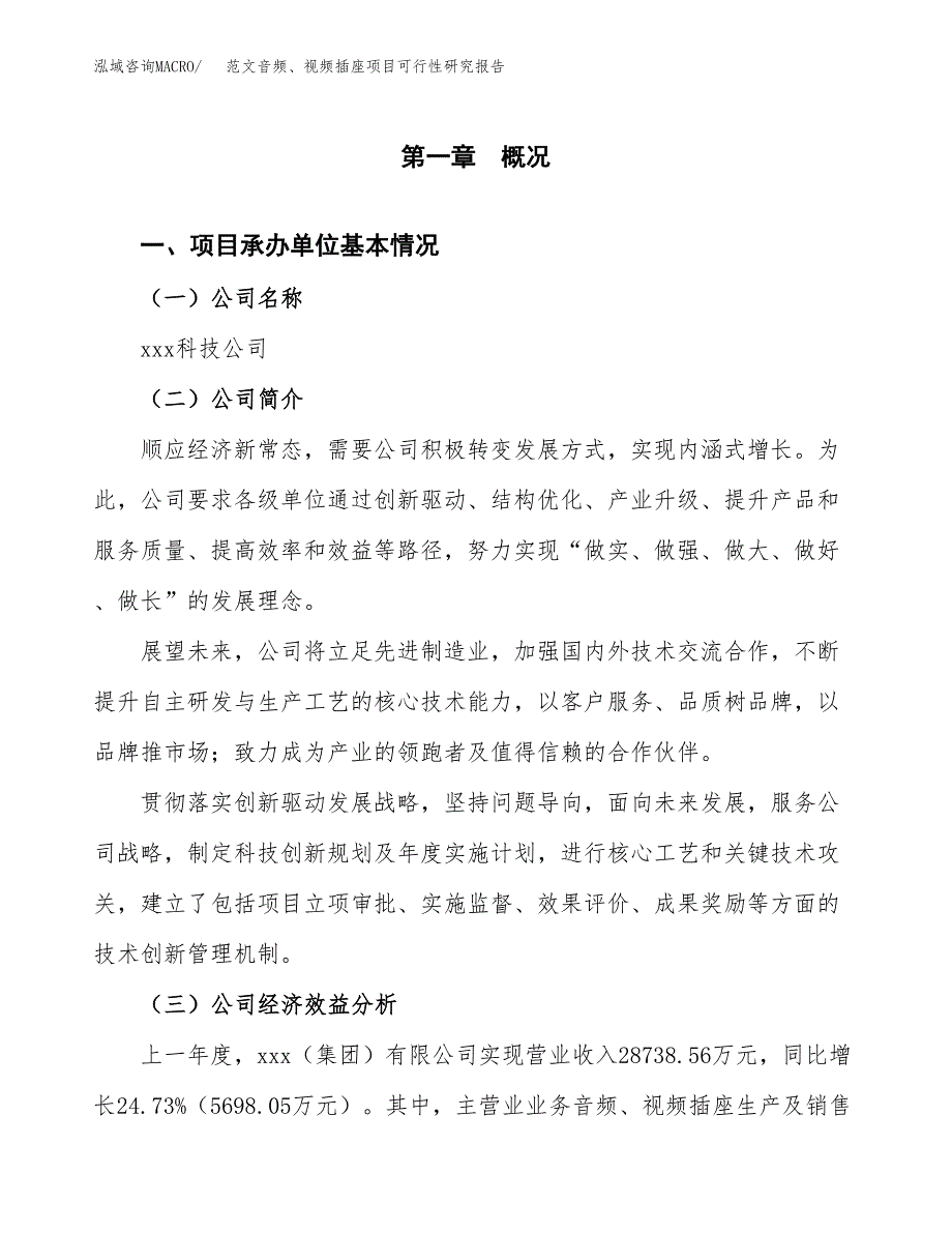 范文音频、视频插座项目可行性研究报告(立项申请).docx_第4页