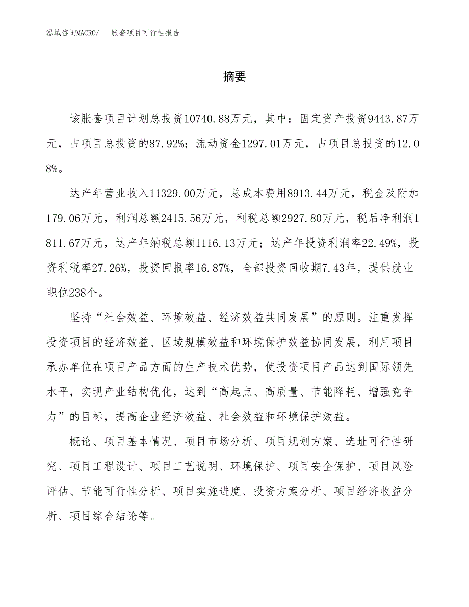 胀套项目可行性报告范文（总投资11000万元）.docx_第2页