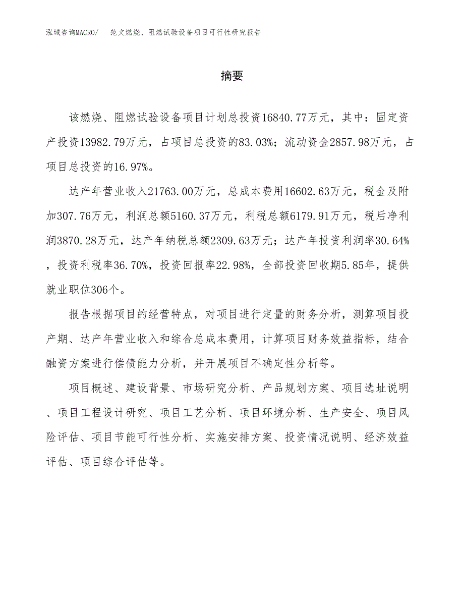 范文燃烧、阻燃试验设备项目可行性研究报告(立项申请).docx_第2页