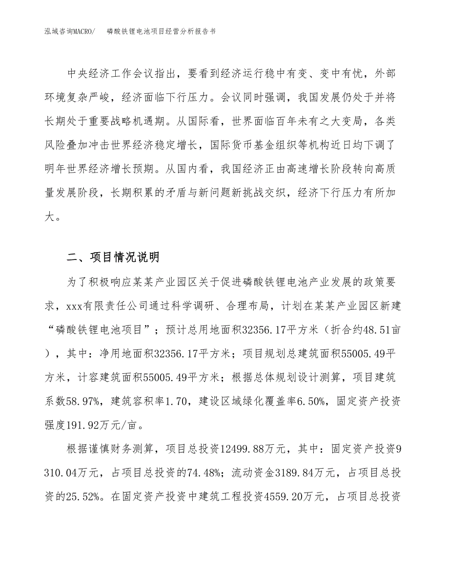 磷酸铁锂电池项目经营分析报告书（总投资12000万元）（49亩）.docx_第3页