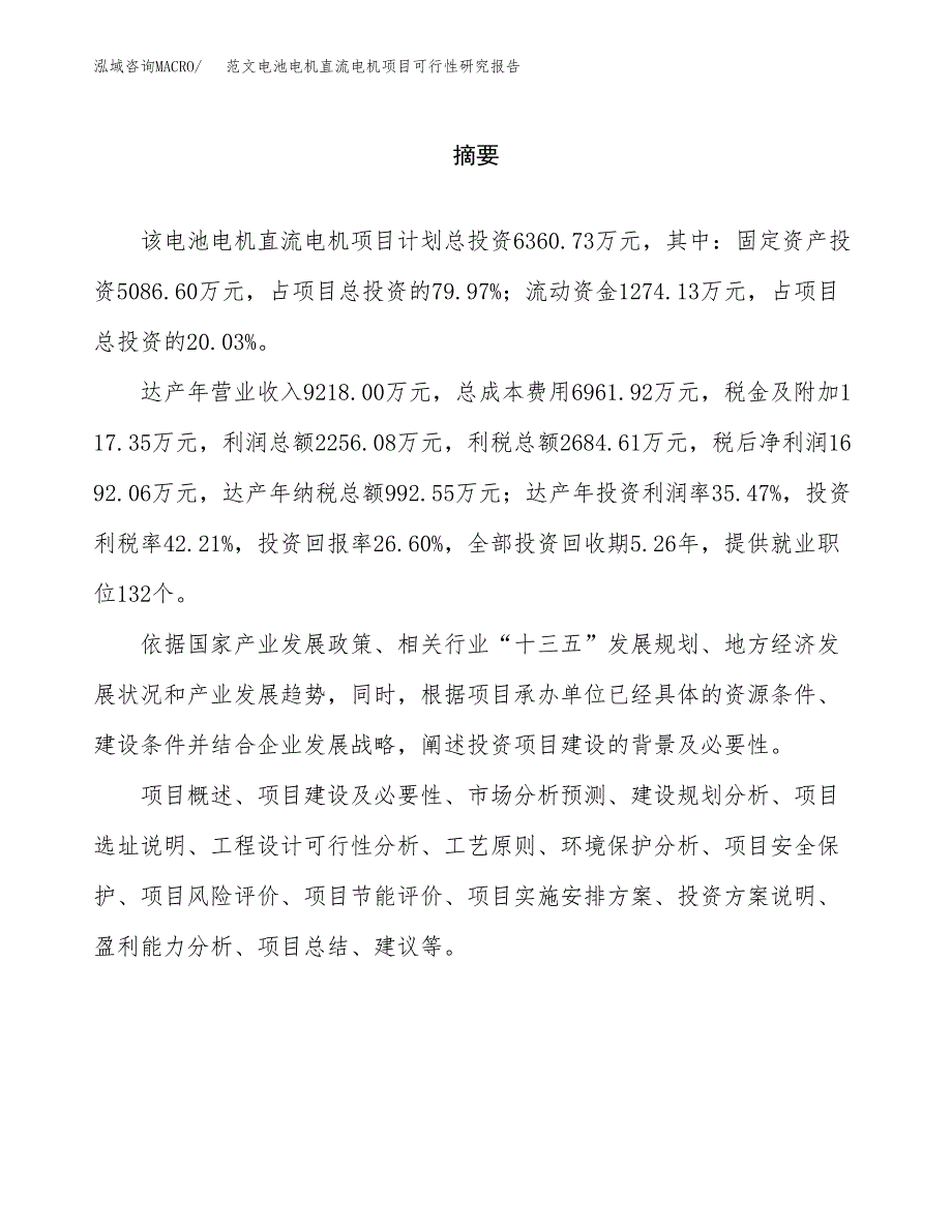 范文电池电机直流电机项目可行性研究报告(立项申请).docx_第2页