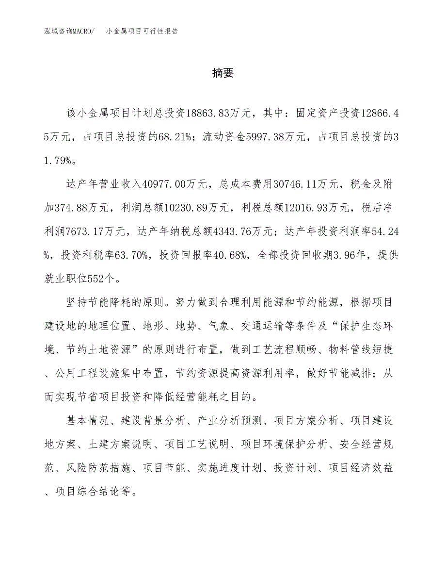 小金属项目可行性报告范文（总投资19000万元）.docx_第2页