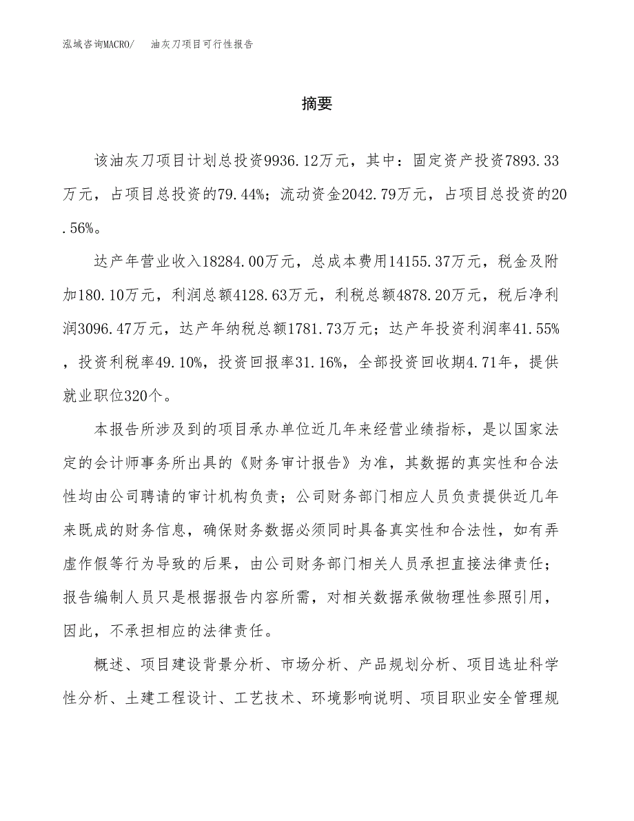 油灰刀项目可行性报告范文（总投资10000万元）.docx_第2页