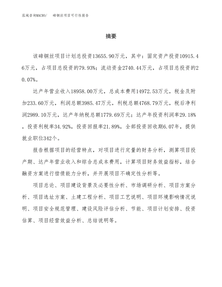 碲铜丝项目可行性报告范文（总投资14000万元）.docx_第2页