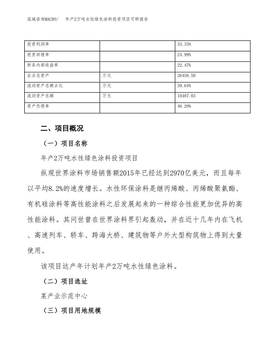 年产2万吨水性绿色涂料投资项目可研报告 (25)_第5页