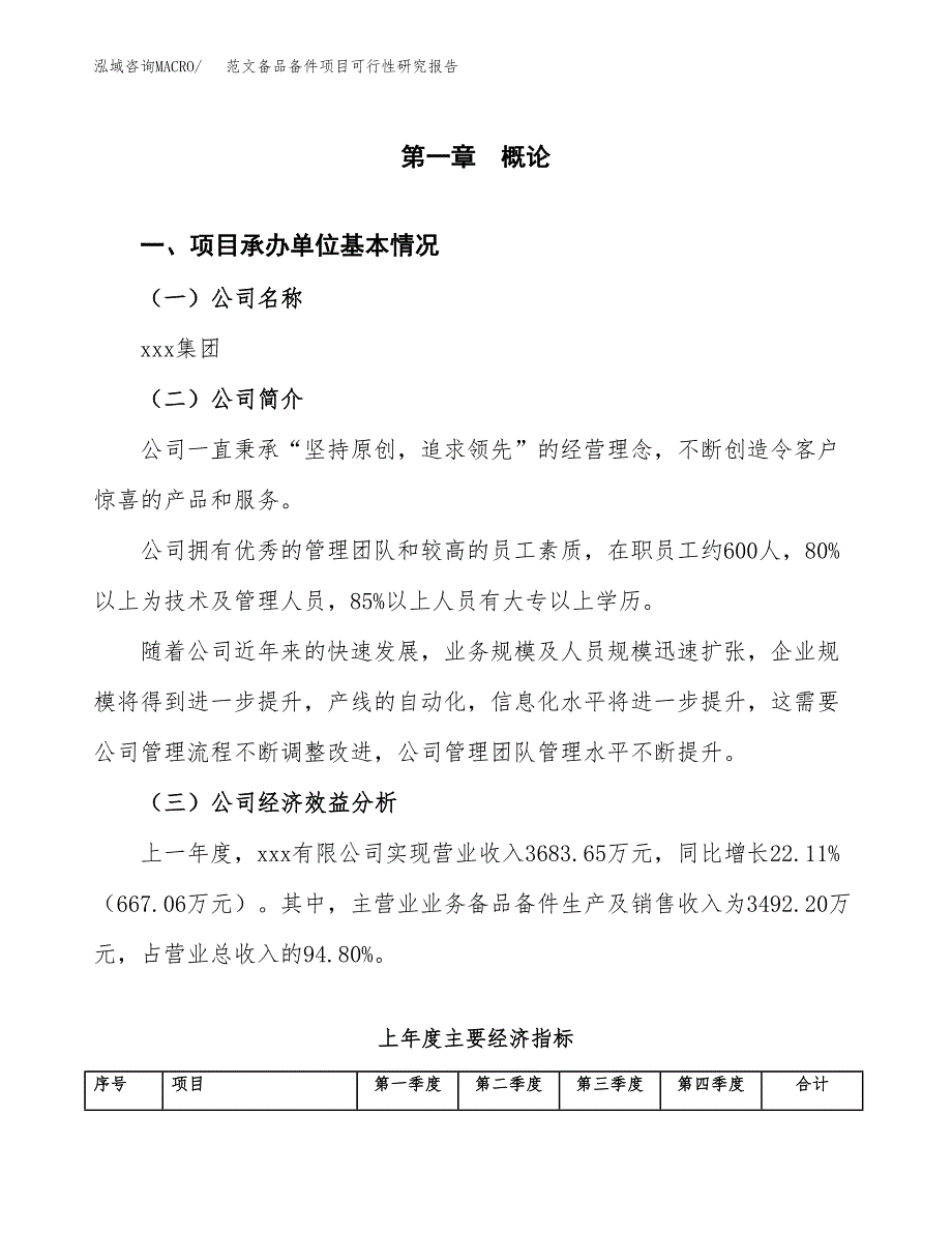 范文备品备件项目可行性研究报告(立项申请).docx_第4页