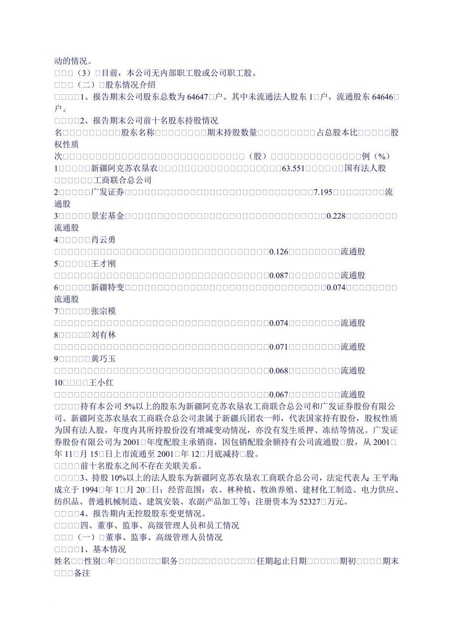 新疆塔里木农业综合开发股份有限公司某某年年度报告.doc_第5页