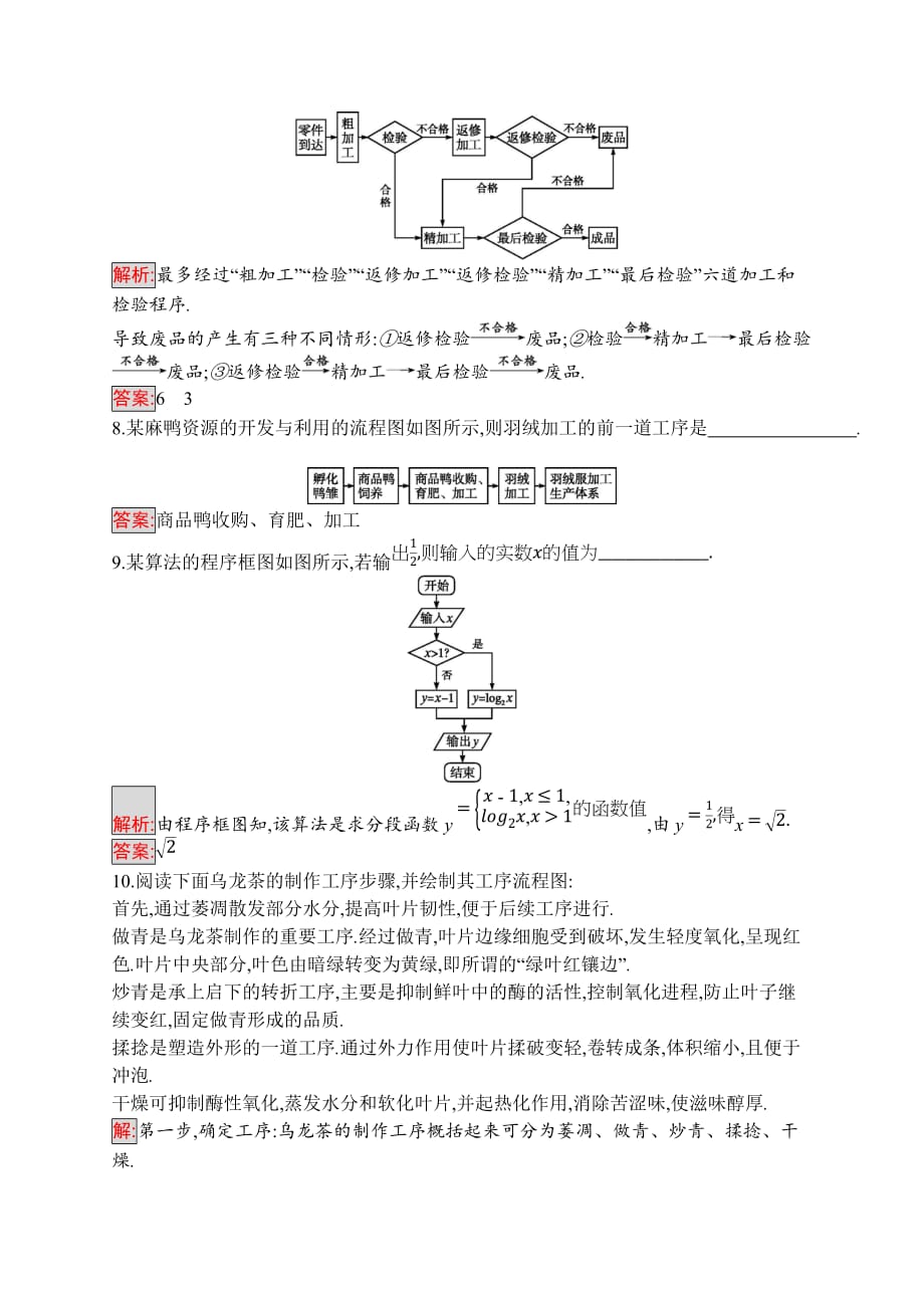 2020版人教A版数学选修1-2同步配套练习：4.1　流程图 Word版含解析_第3页