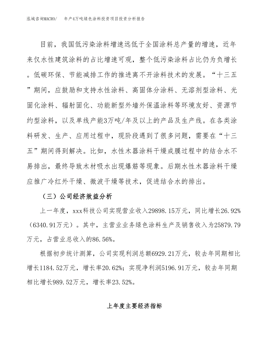 年产4万吨绿色涂料投资项目投资分析报告_第4页