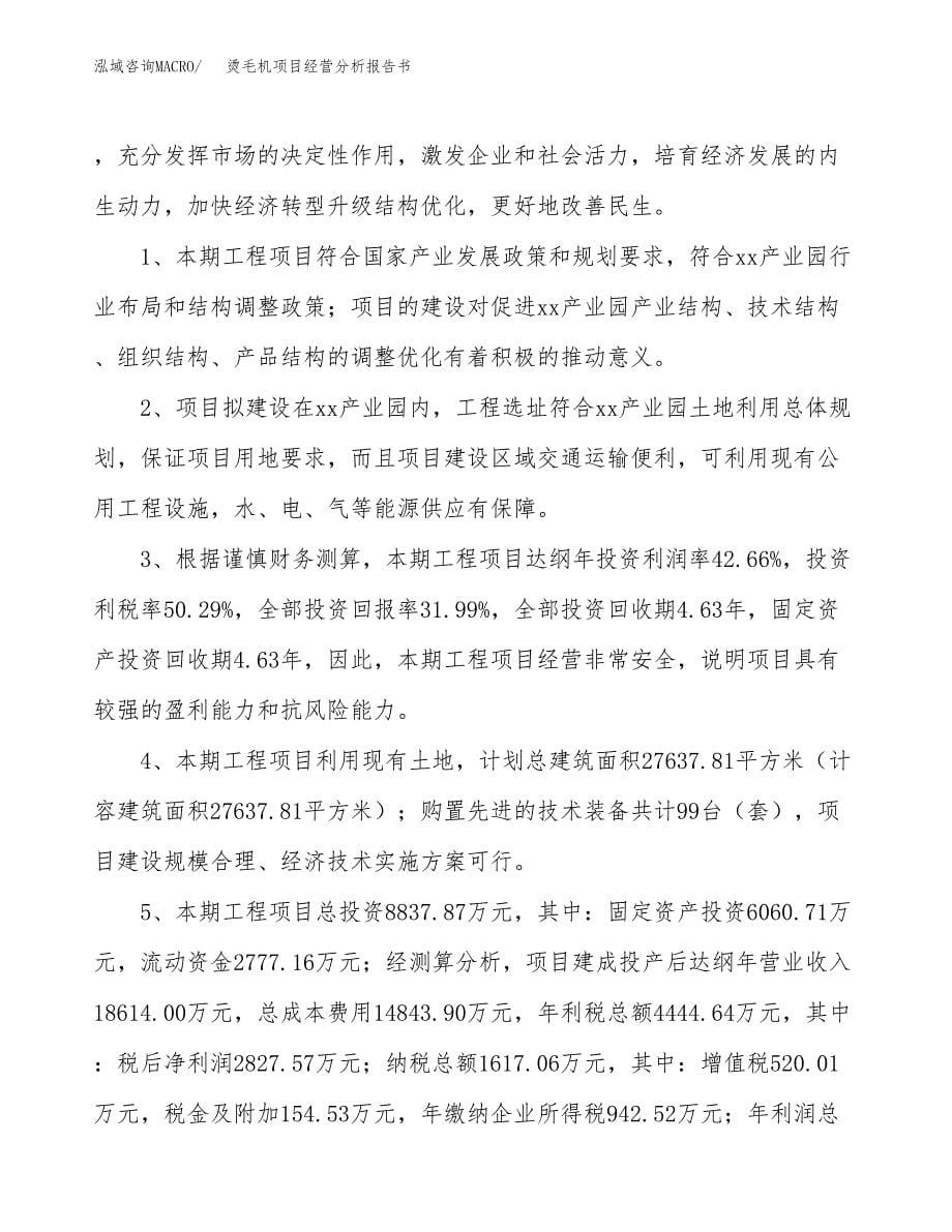 烫毛机项目经营分析报告书（总投资9000万元）（35亩）.docx_第5页