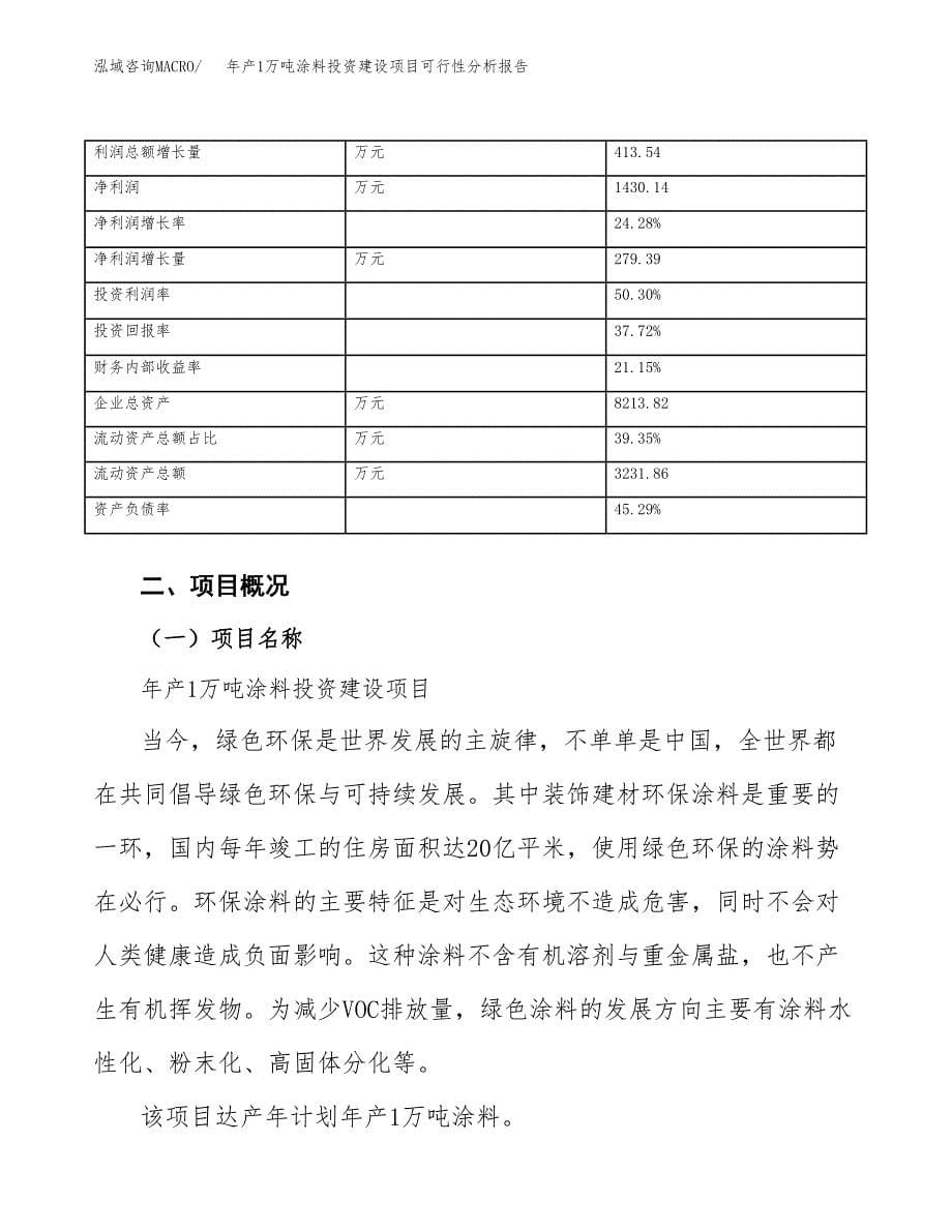 年产1万吨涂料投资建设项目可行性分析报告 (44)_第5页