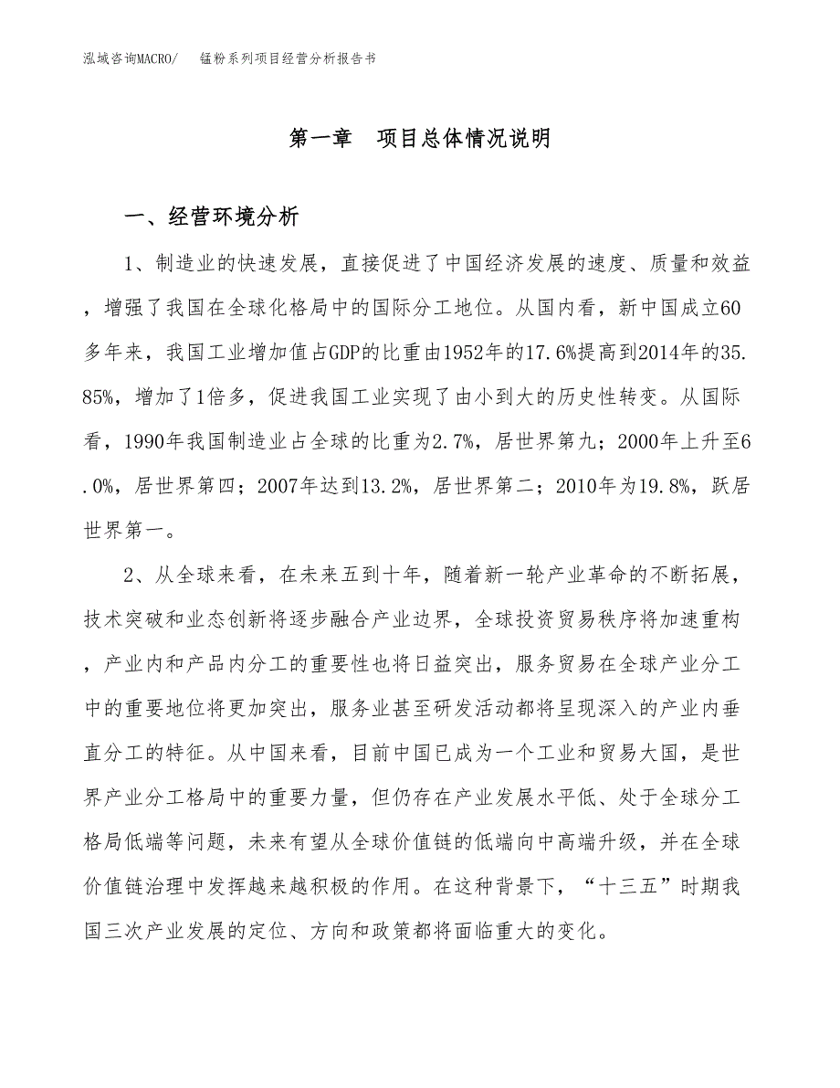 锰粉系列项目经营分析报告书（总投资19000万元）（89亩）.docx_第2页