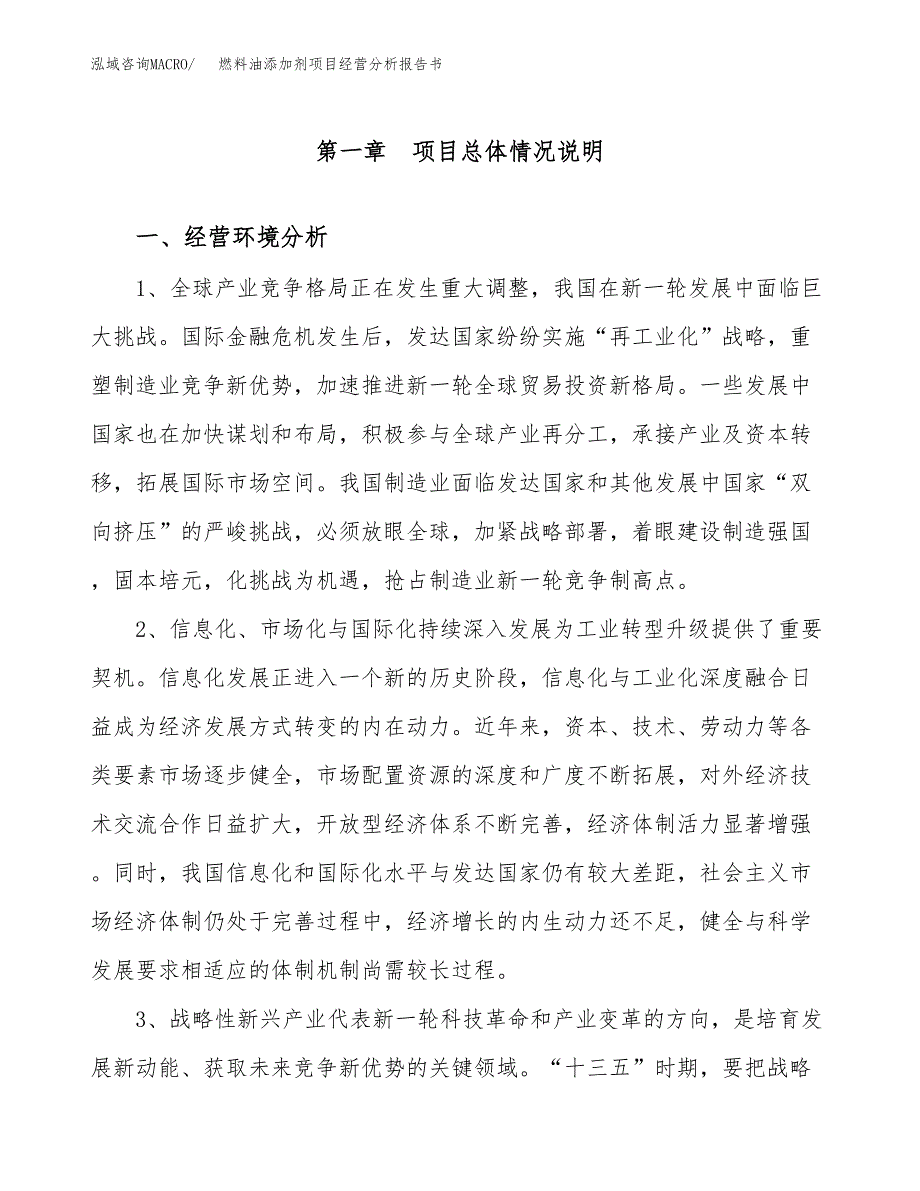 燃料油添加剂项目经营分析报告书（总投资16000万元）（70亩）.docx_第2页