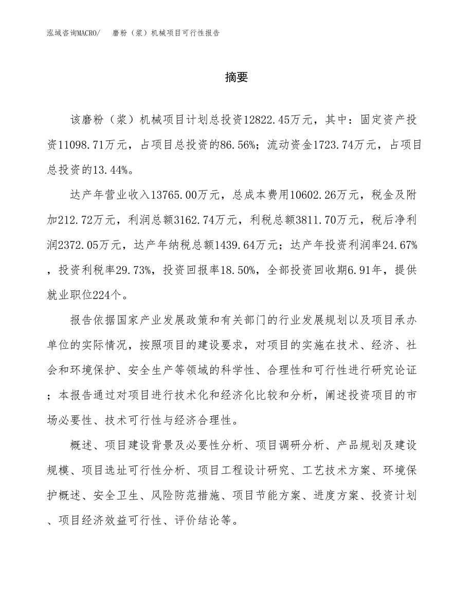 磨粉（浆）机械项目可行性报告范文（总投资13000万元）.docx_第2页