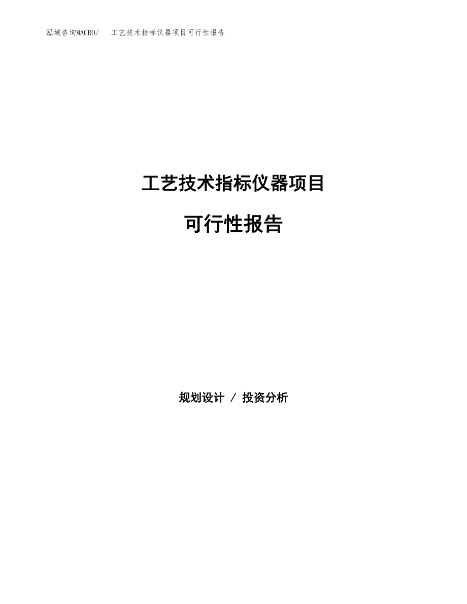 工艺技术指标仪器项目可行性报告范文（总投资4000万元）.docx_第1页