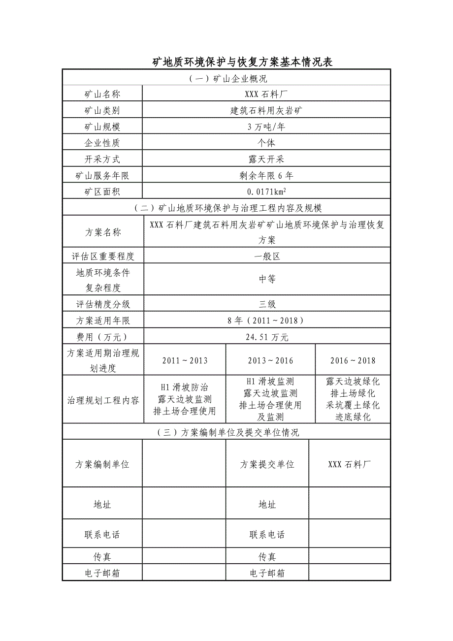 石料场建石料用石灰岩矿山地质环境保护与治理恢复方案_第3页