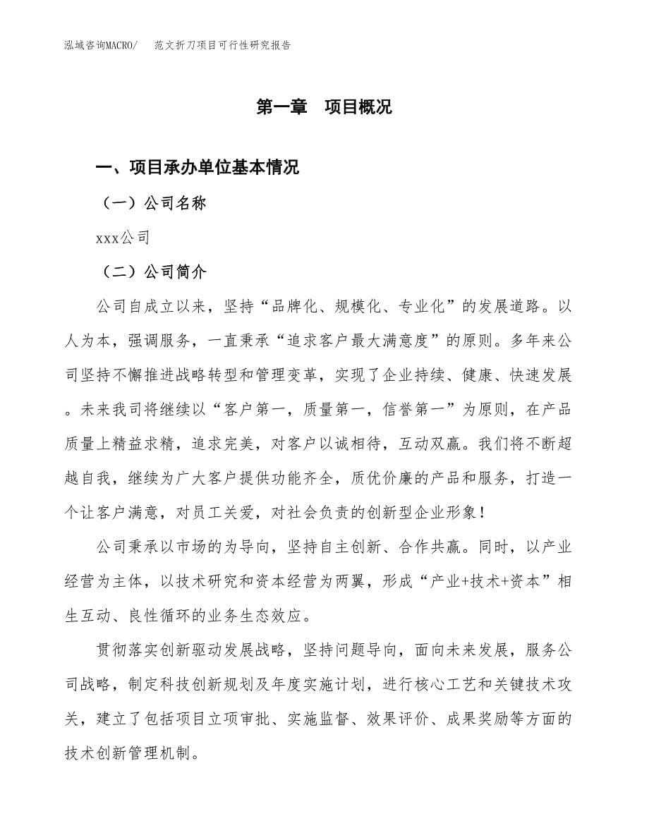 范文折刀项目可行性研究报告(立项申请).docx_第5页