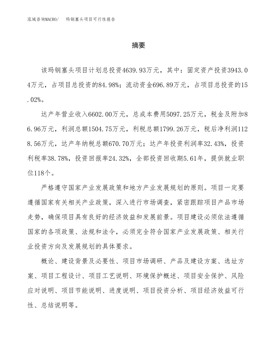 玛钢塞头项目可行性报告范文（总投资5000万元）.docx_第2页