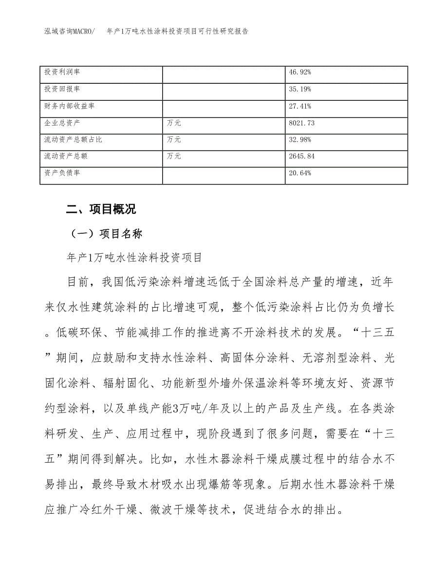 年产1万吨水性涂料投资项目可行性研究报告 (28)_第5页