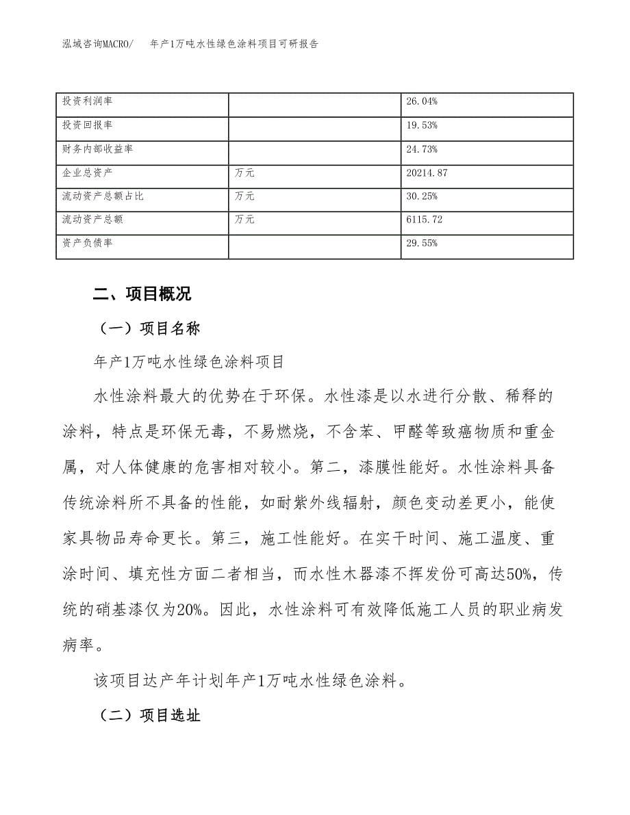 年产1万吨水性绿色涂料项目可研报告 (28)_第5页