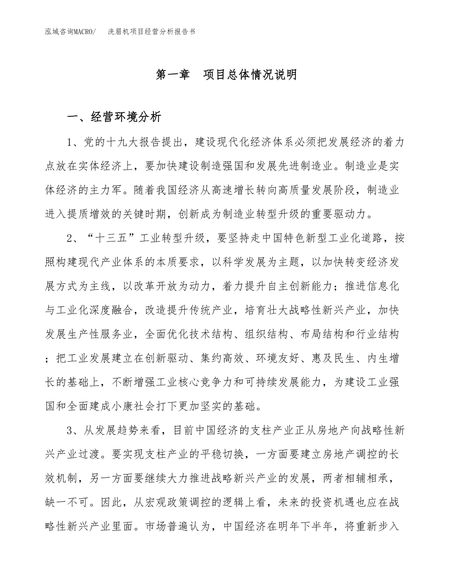 洗眉机项目经营分析报告书（总投资3000万元）（12亩）.docx_第2页