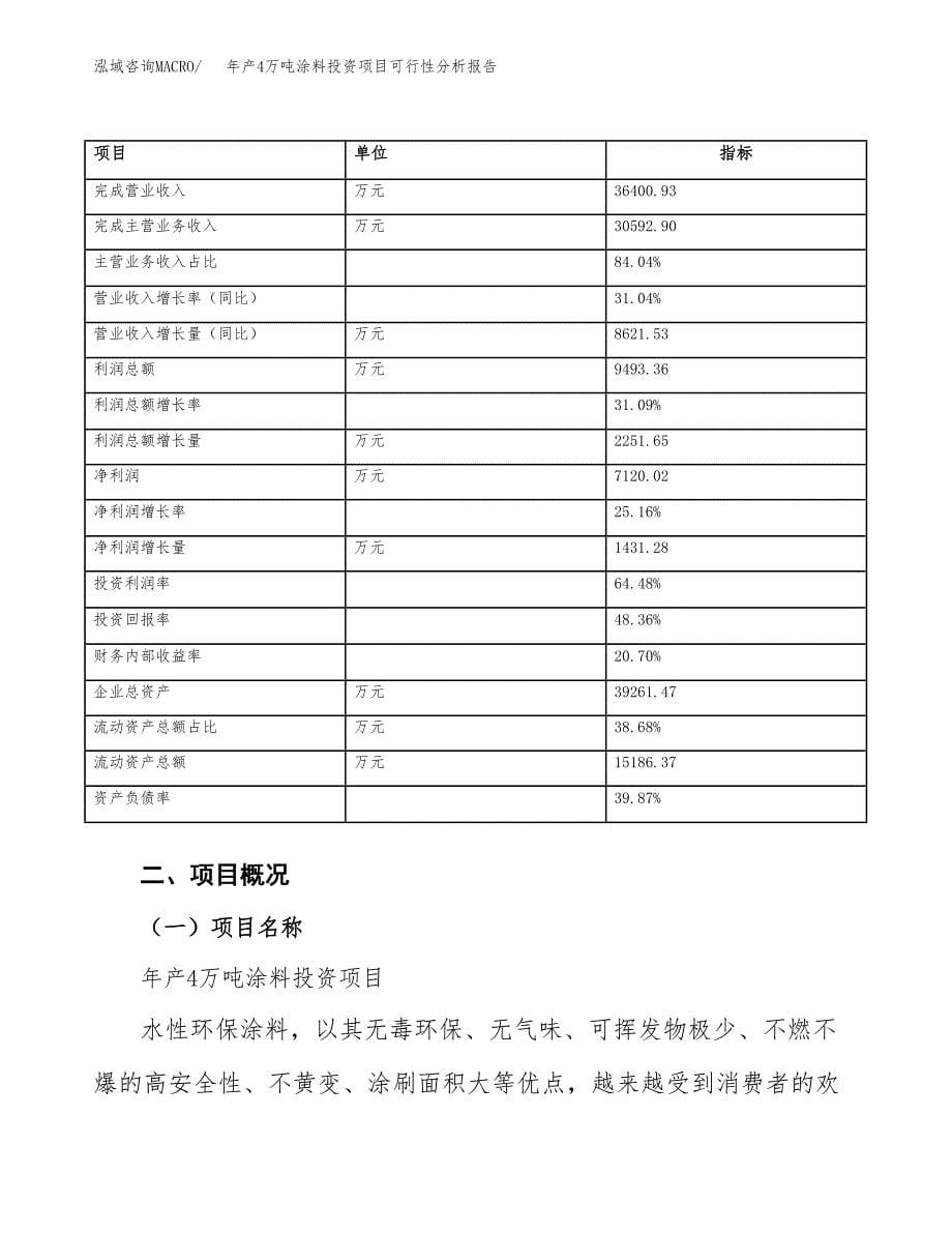 年产4万吨涂料投资项目可行性分析报告 (5)_第5页