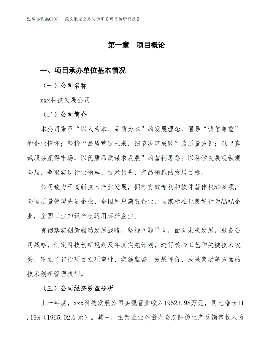 范文激光全息防伪项目可行性研究报告(立项申请).docx_第4页