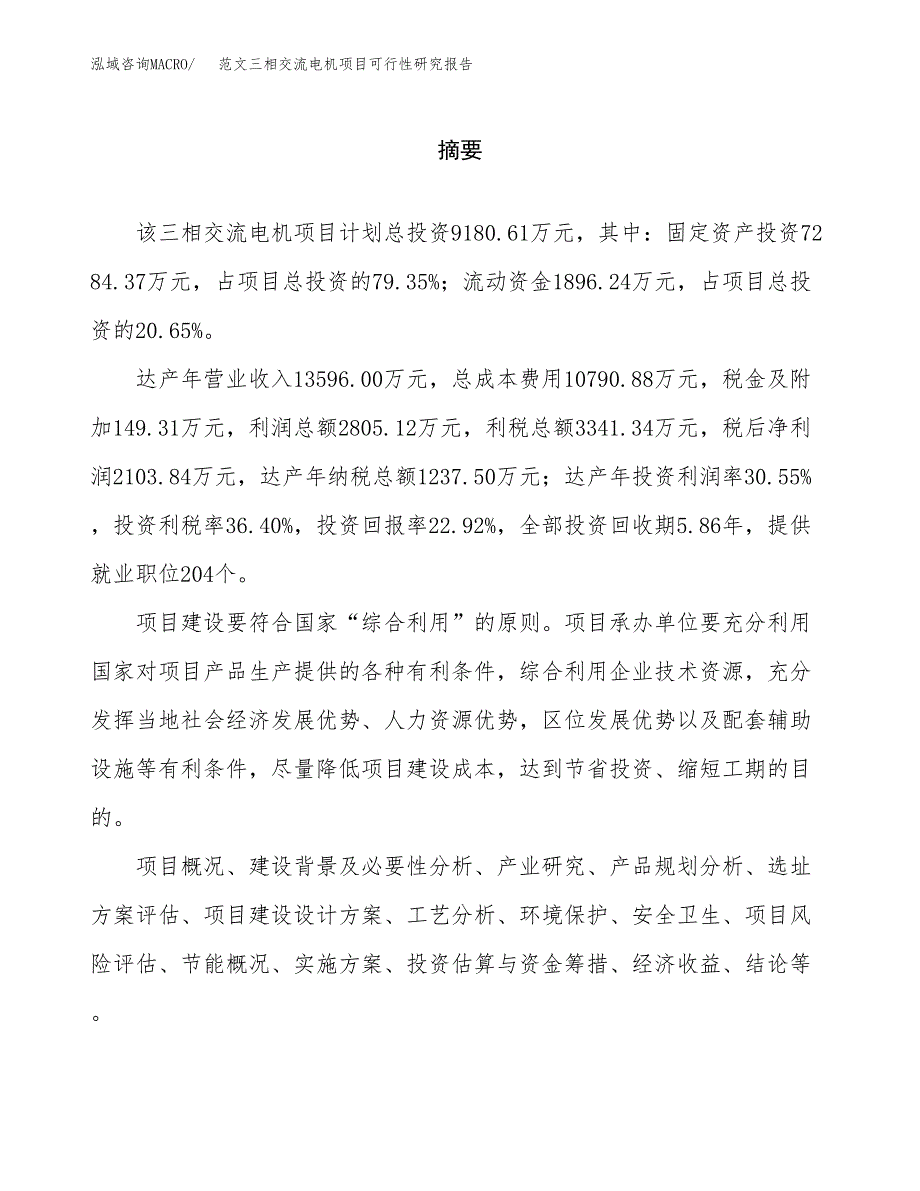 范文三相交流电机项目可行性研究报告(立项申请).docx_第2页