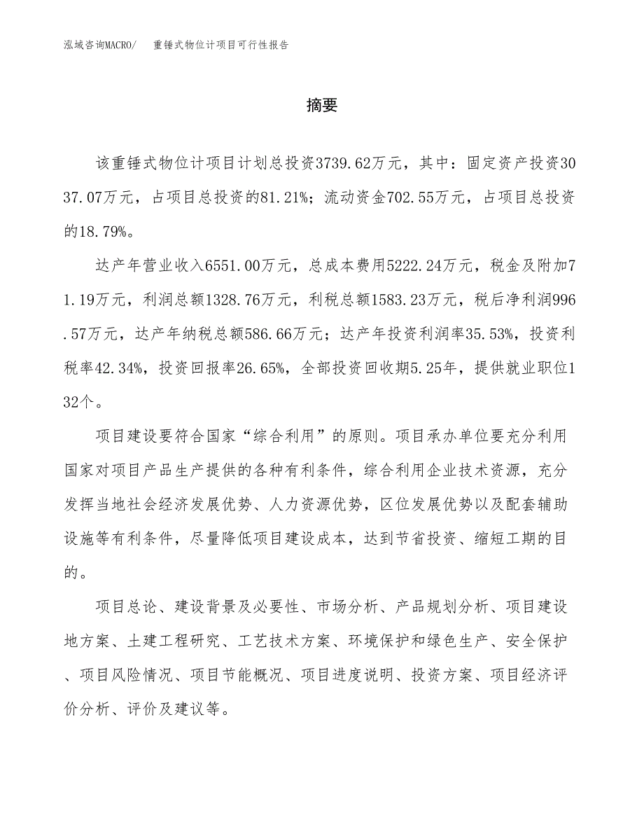 重锤式物位计项目可行性报告范文（总投资4000万元）.docx_第2页