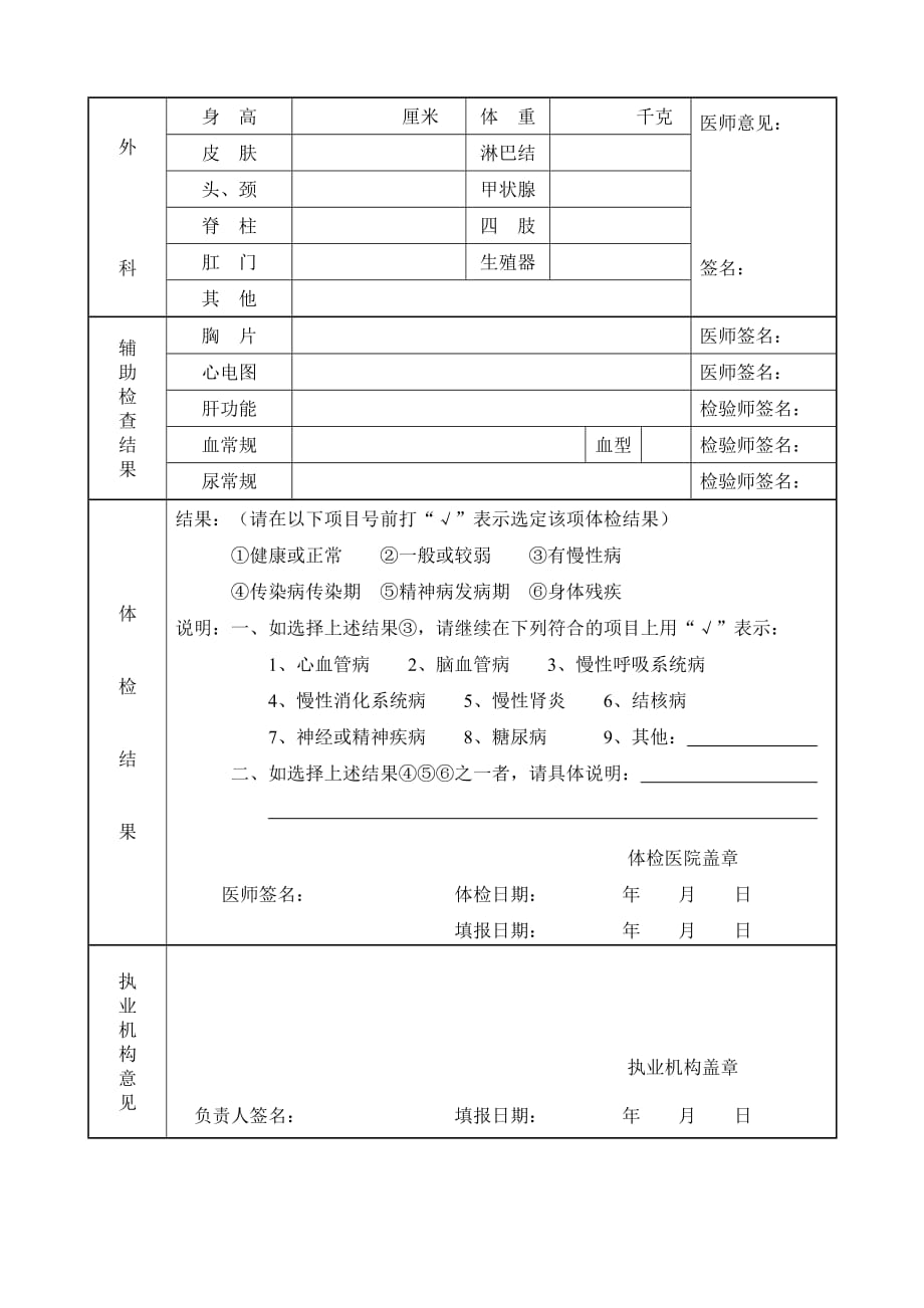 广东省医师执业(变更)注册健康体检表_第2页