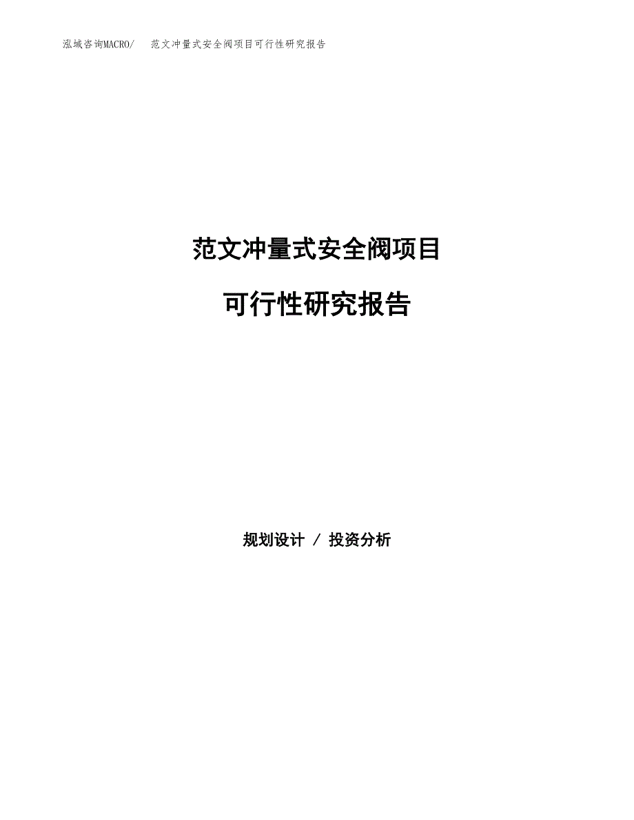 范文冲量式安全阀项目可行性研究报告(立项申请).docx_第1页