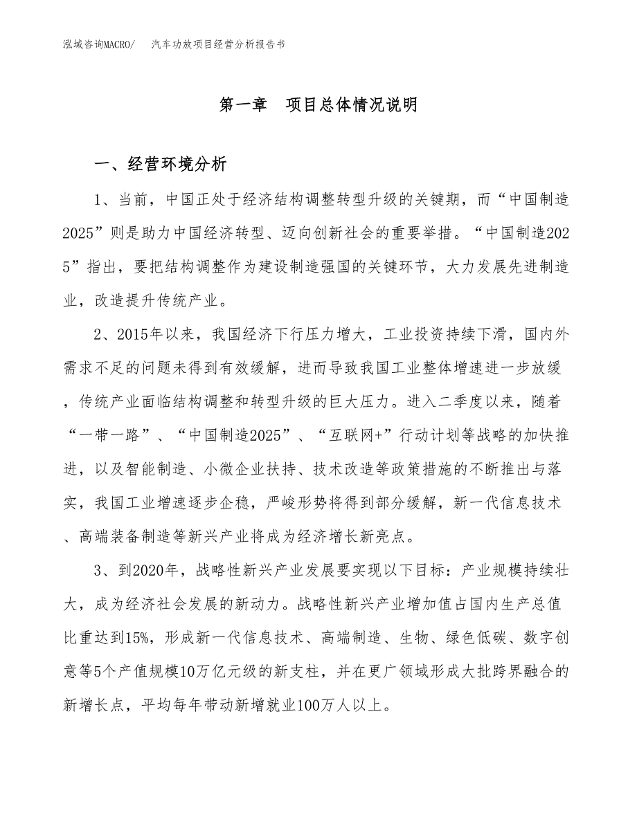 汽车功放项目经营分析报告书（总投资11000万元）（42亩）.docx_第2页