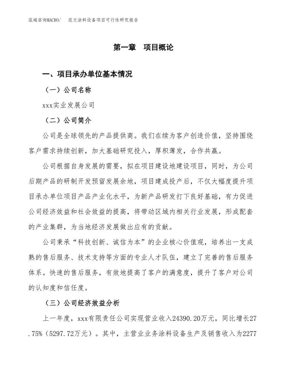 范文涂料设备项目可行性研究报告(立项申请).docx_第5页