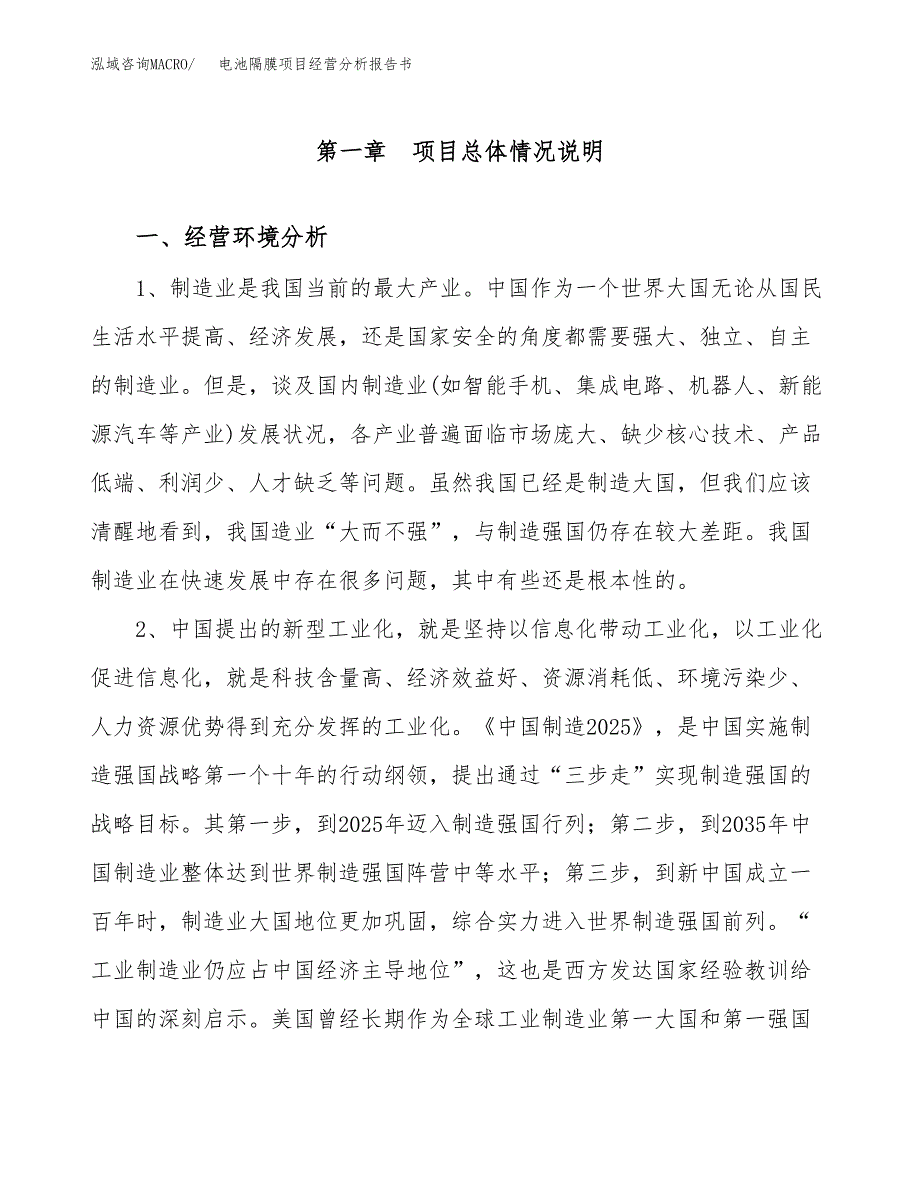 电池隔膜项目经营分析报告书（总投资5000万元）（17亩）.docx_第2页