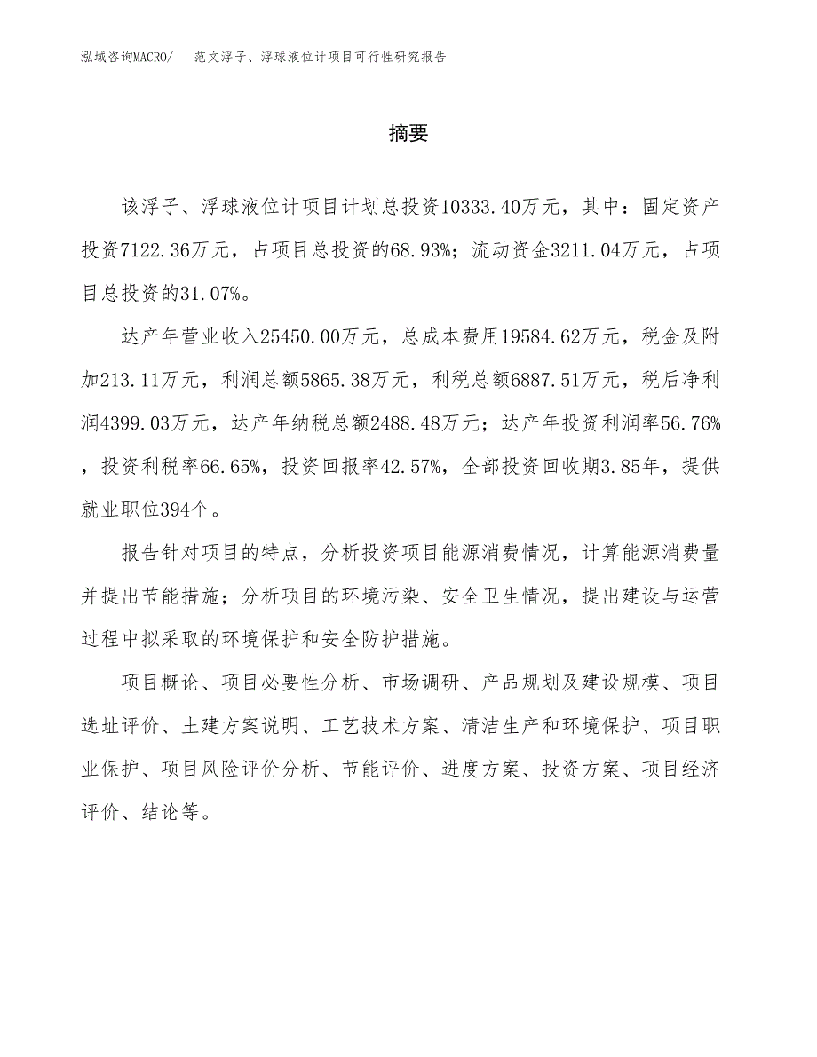 范文浮子、浮球液位计项目可行性研究报告(立项申请).docx_第2页