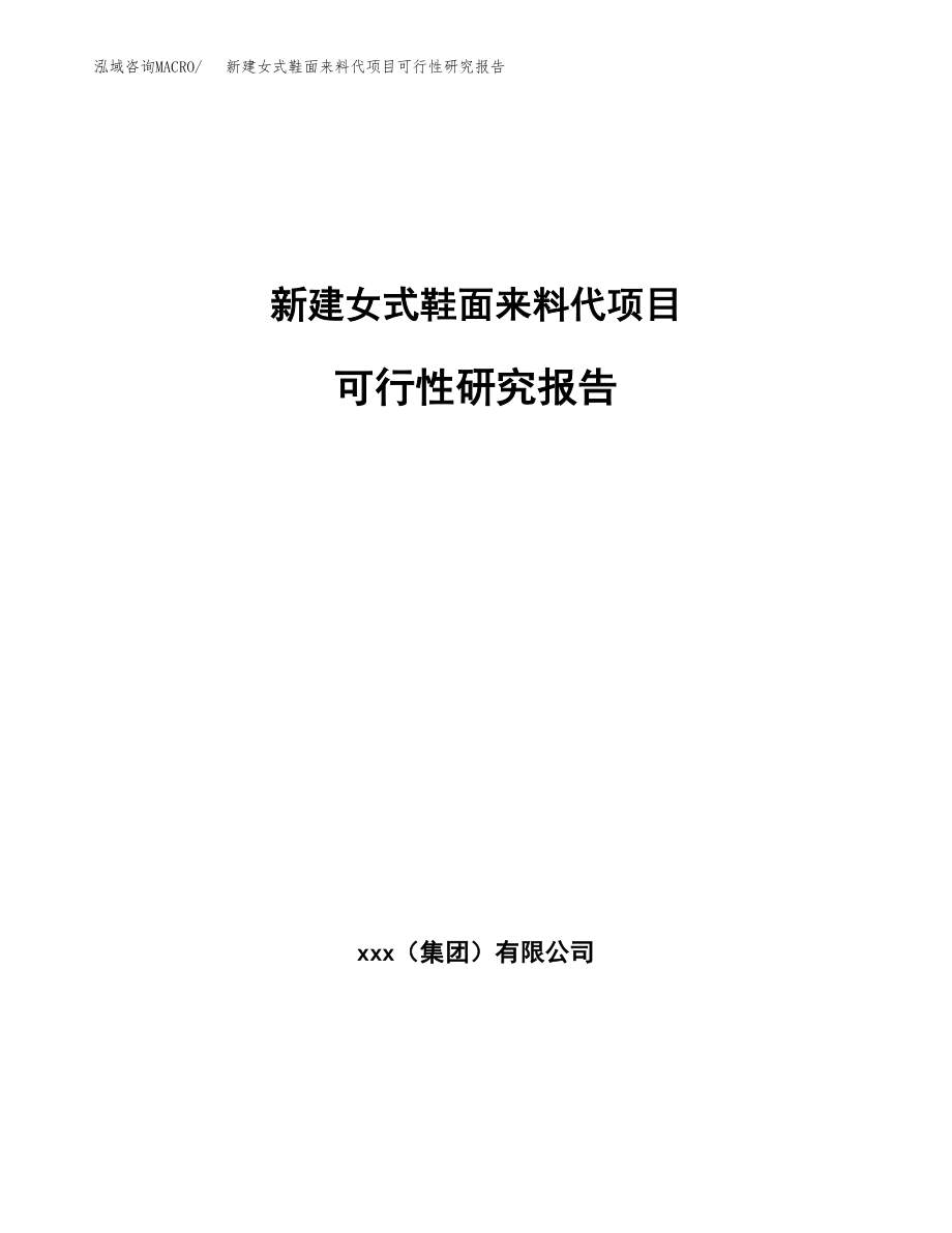 新建女式鞋面来料代项目可行性研究报告（立项申请模板）_第1页