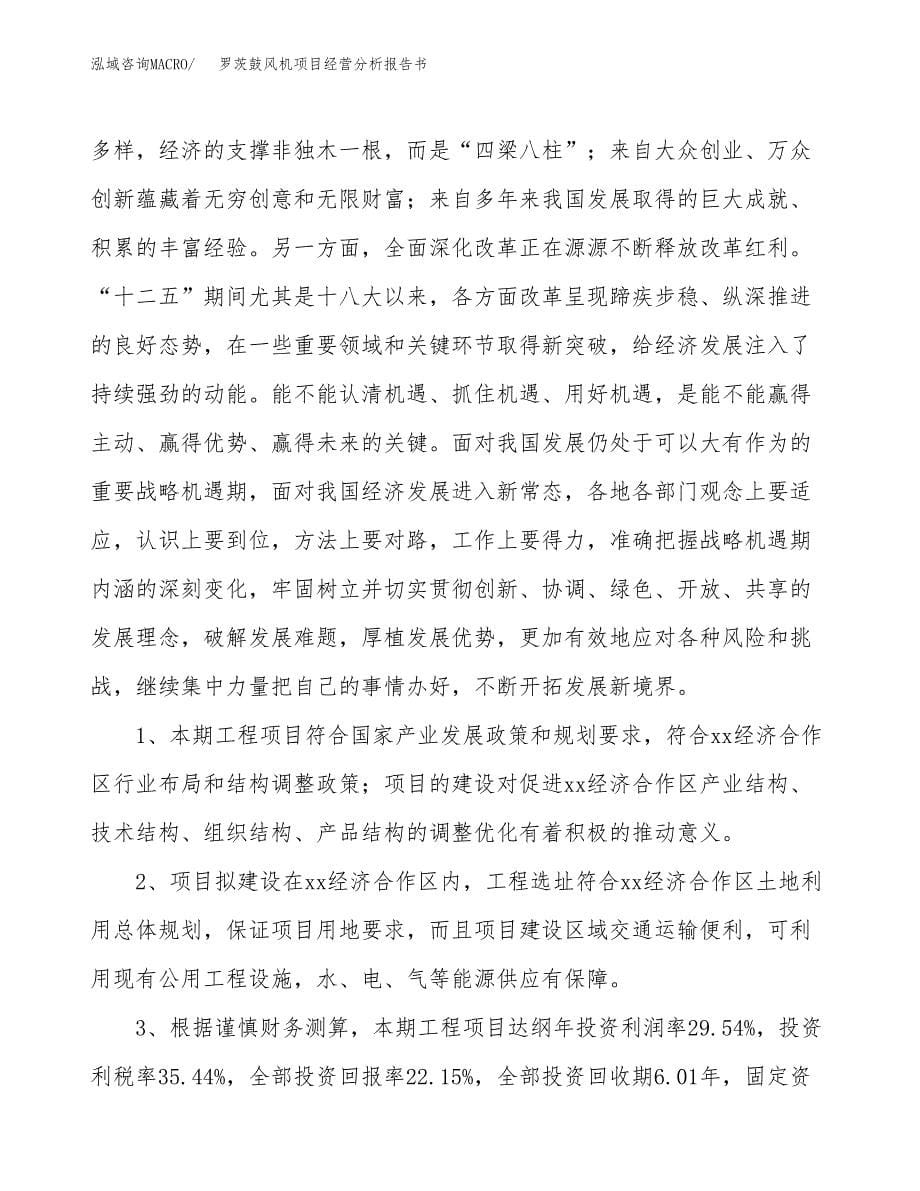 罗茨鼓风机项目经营分析报告书（总投资8000万元）（41亩）.docx_第5页