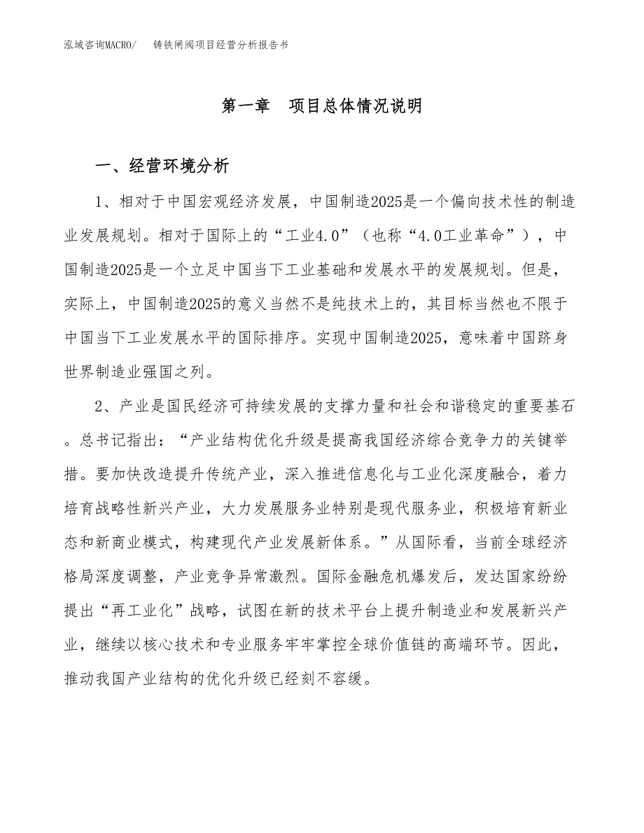 铸铁闸阀项目经营分析报告书（总投资20000万元）（89亩）.docx_第2页