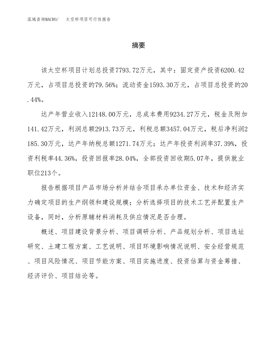 太空杯项目可行性报告范文（总投资8000万元）.docx_第2页