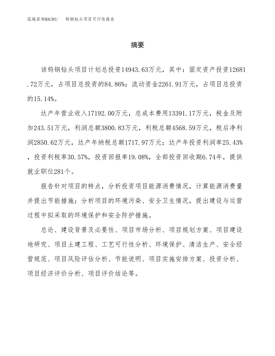 钨钢钻头项目可行性报告范文（总投资15000万元）.docx_第2页