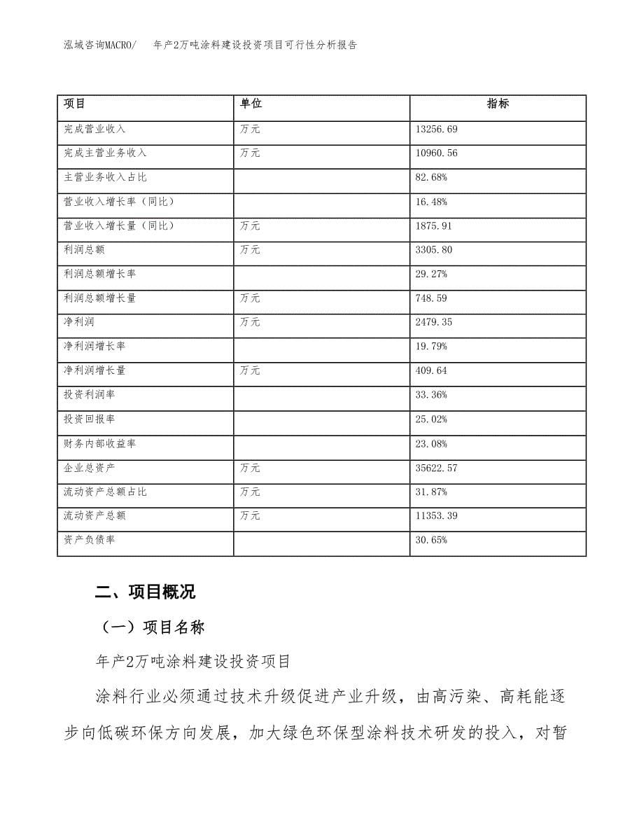 年产2万吨涂料建设投资项目可行性分析报告 (2)_第5页