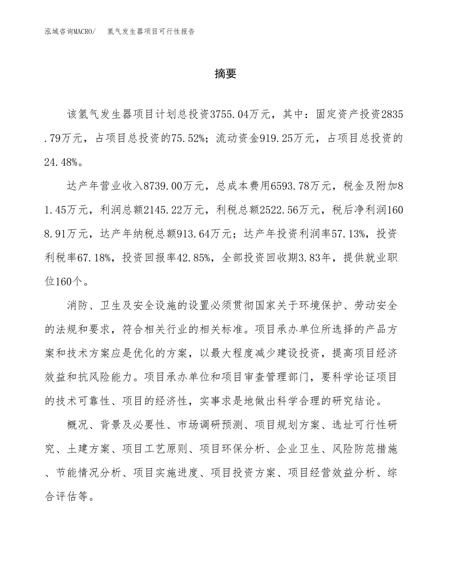 氢气发生器项目可行性报告范文（总投资4000万元）.docx_第2页