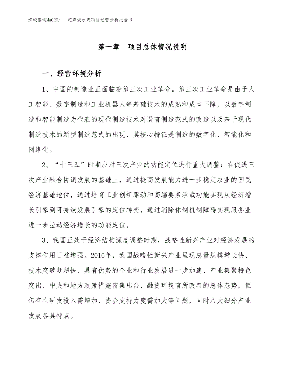 超声波水表项目经营分析报告书（总投资16000万元）（64亩）.docx_第2页