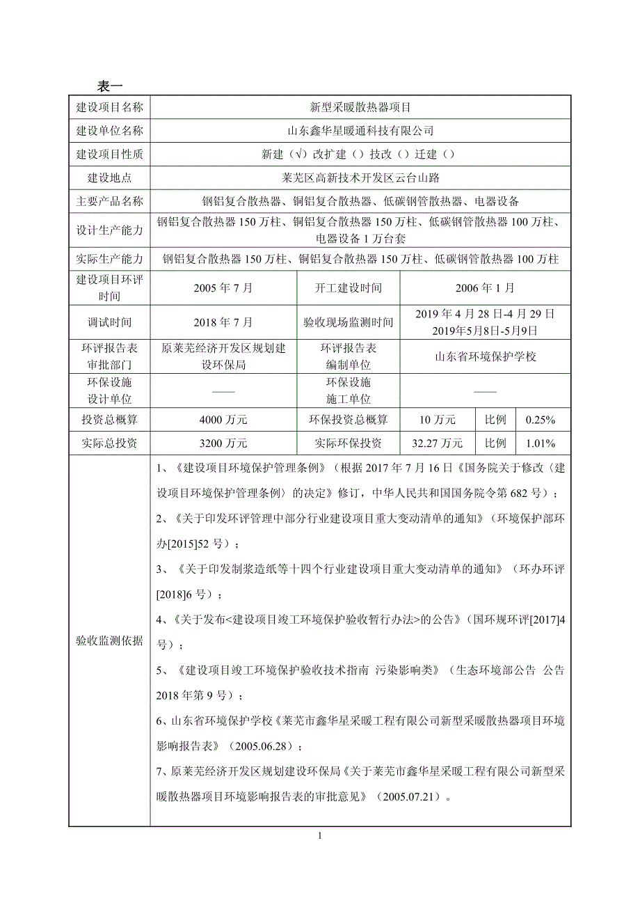 新型采暖散热器项目固体废物污染防治设施竣工环保验收监测报告表_第3页