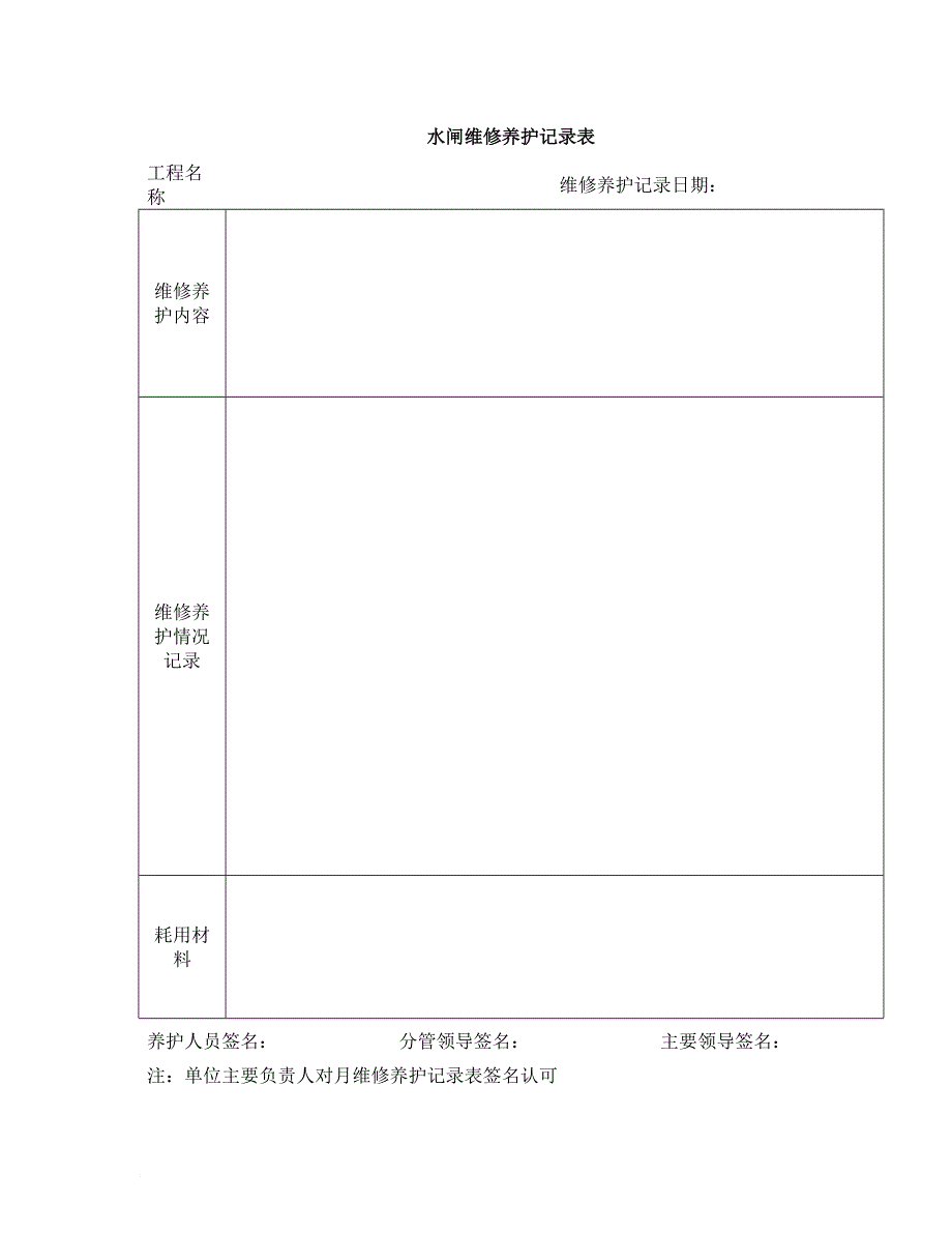 水闸检查记录表与维修养护记录表.doc_第1页