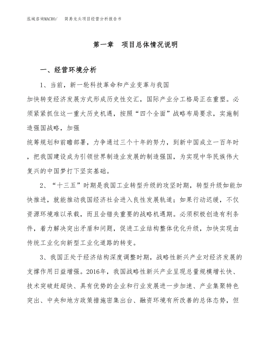 简易龙头项目经营分析报告书（总投资3000万元）（11亩）.docx_第2页