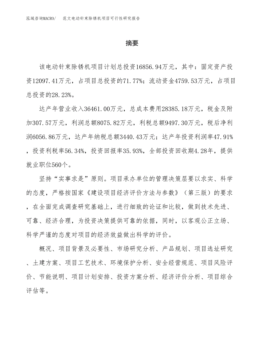 范文电动针束除锈机项目可行性研究报告(立项申请).docx_第2页