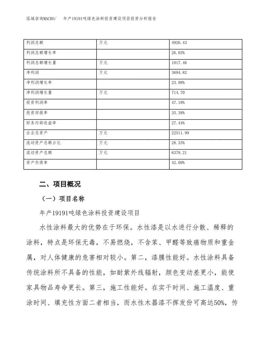 年产19191吨绿色涂料投资建设项目投资分析报告_第5页